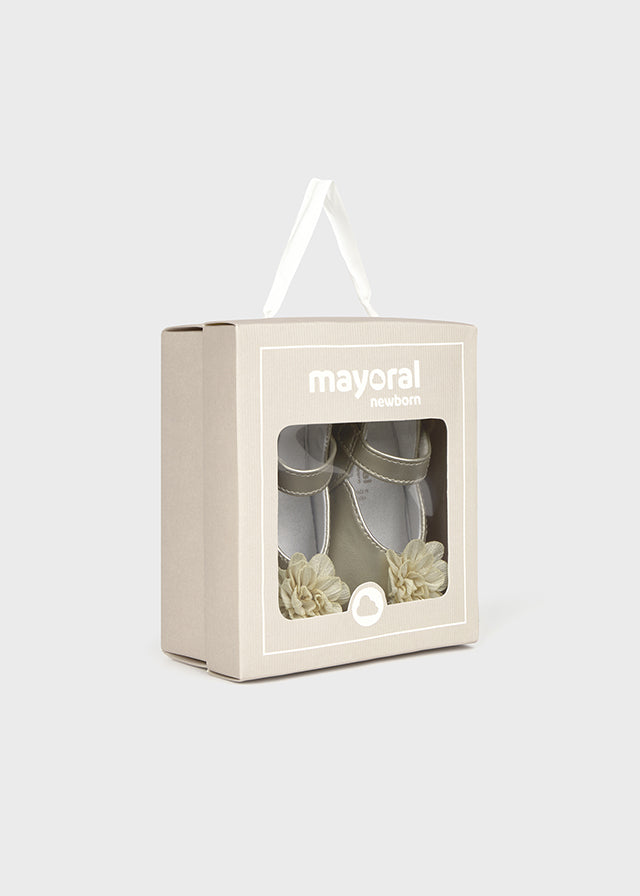 Newborn Girl Champagne Mary Jane Shoes