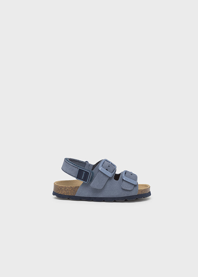Boy Leather Navy Sandals