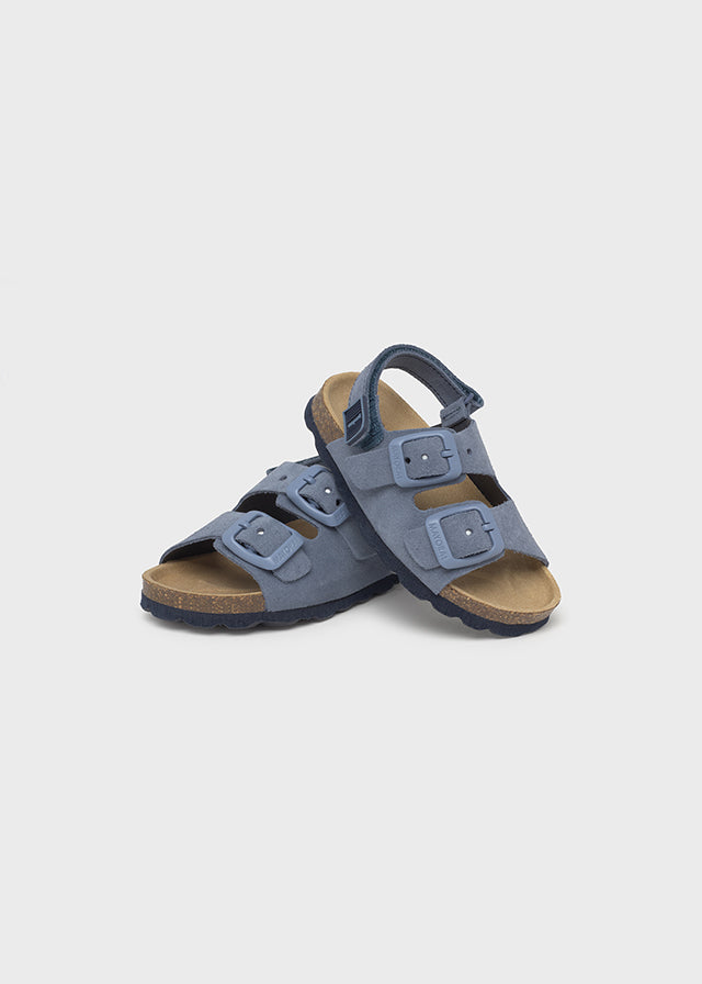 Boy Leather Navy Sandals