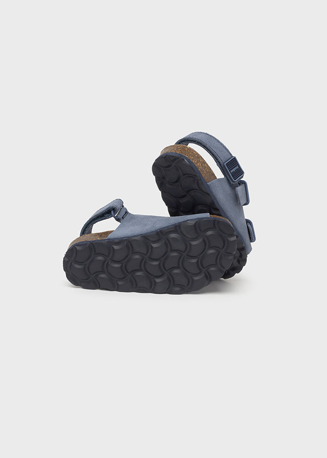 Boy Leather Navy Sandals