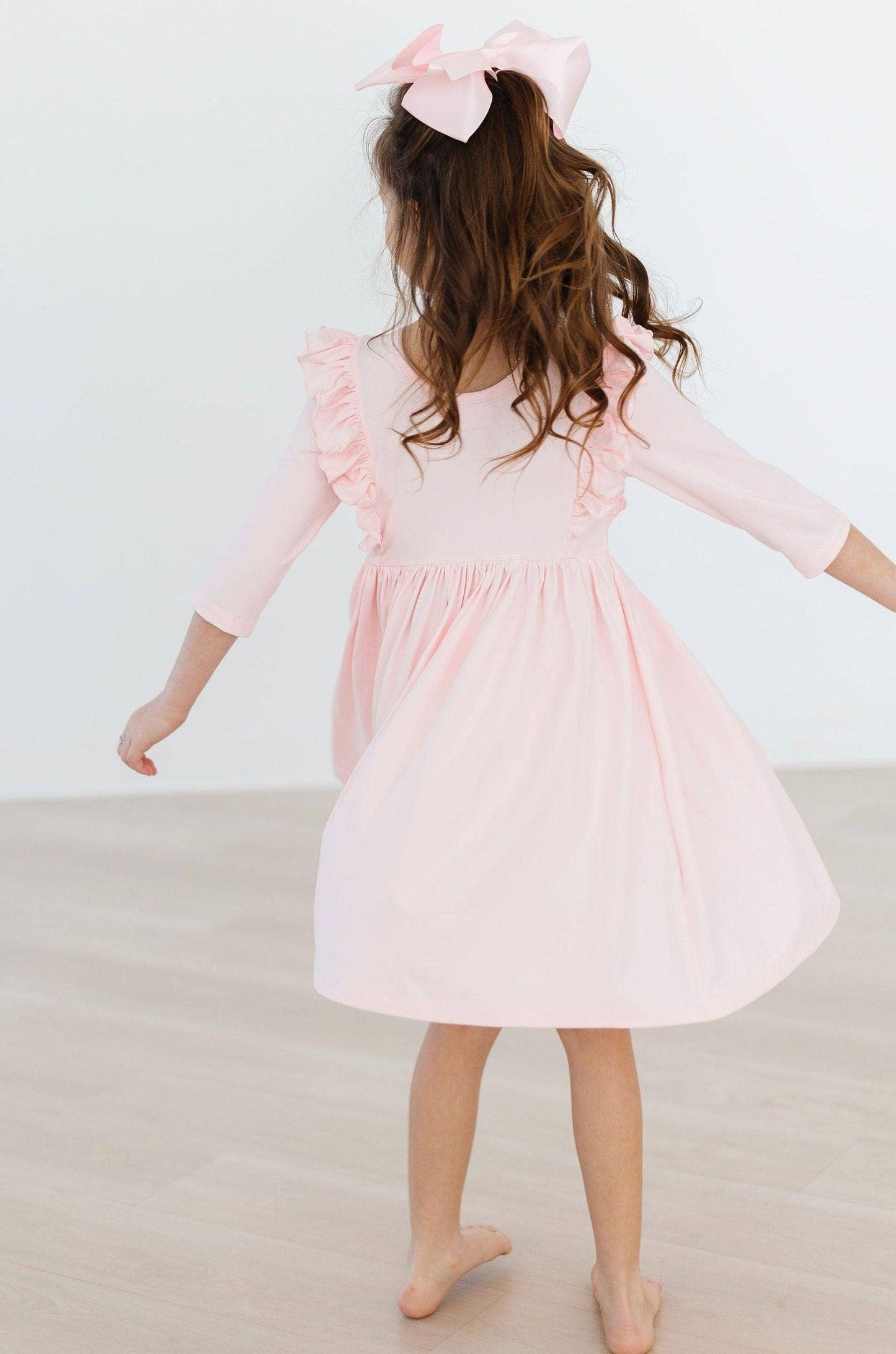 Petal Pink Twirl Ruffle Dress