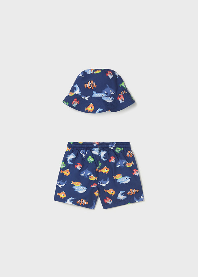 Infant Boy Swim Trunks w/Hat