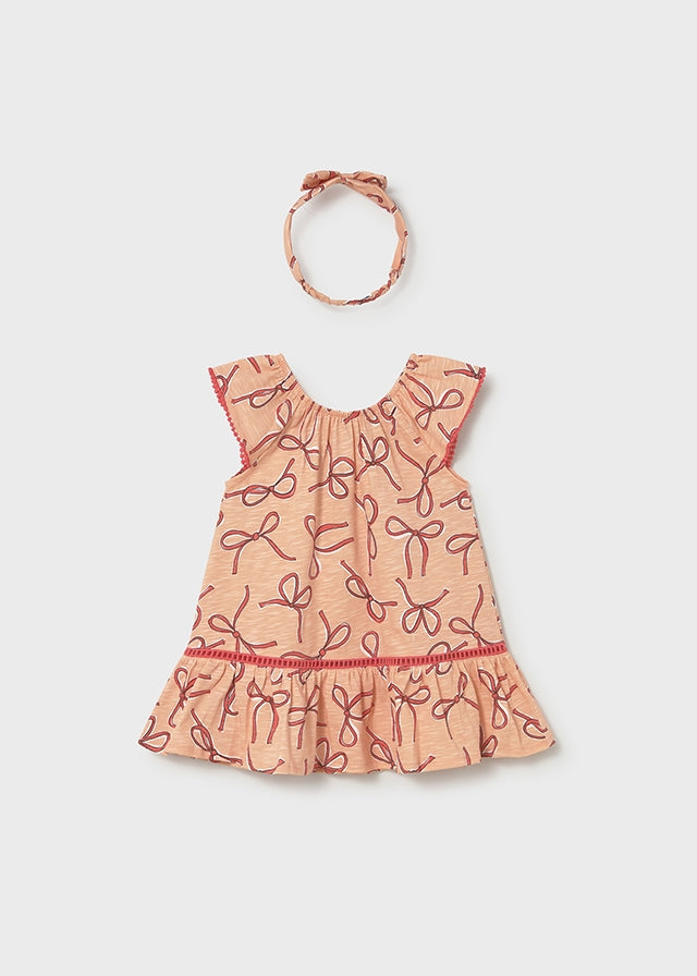 Infant Girl Tangerine Dress w/Headband
