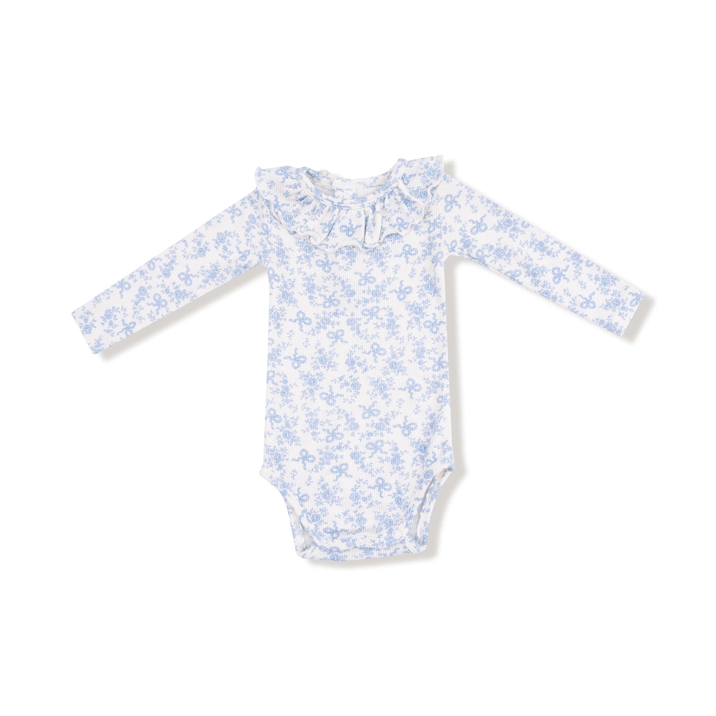 Romi Floral Bodysuit w/Ruffle Collar