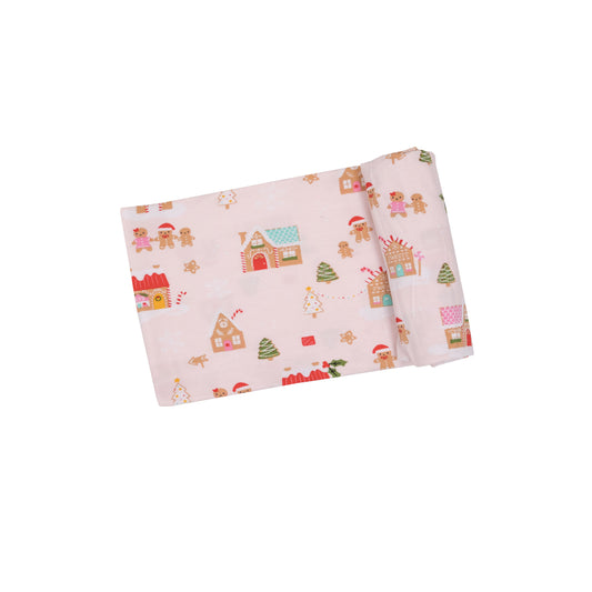 Gingerbread Pink Swaddle Blanket