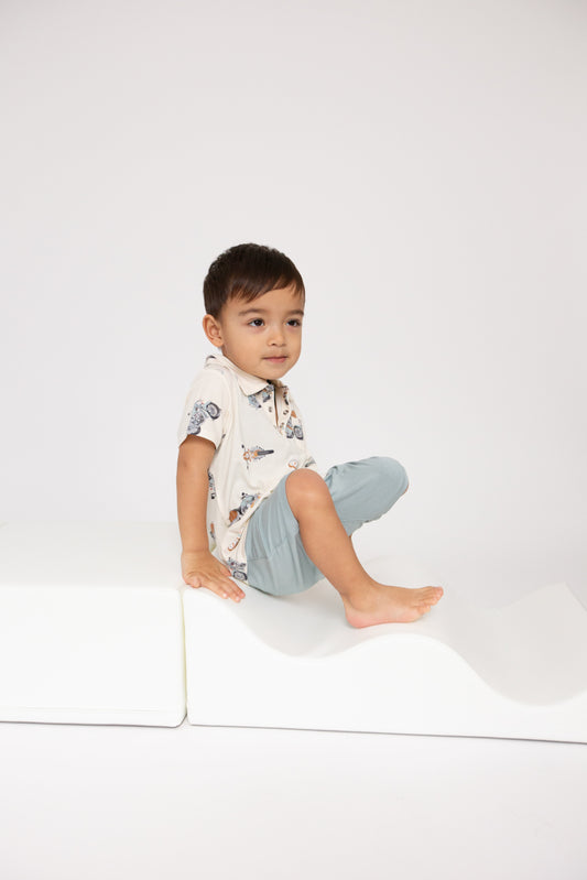 Vintage Motorcycles Polo Shirt & Short Set