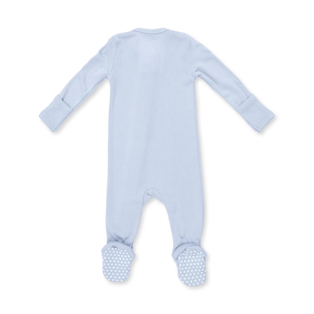 Solid Sheer Blue Ribbed Footie