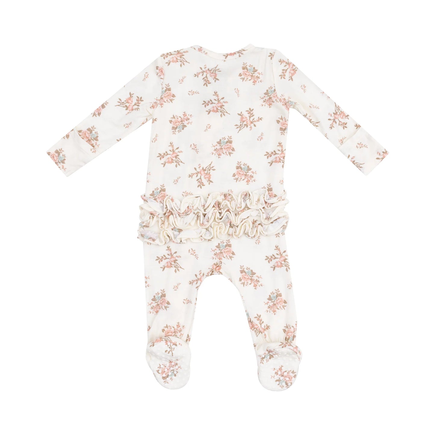 Vintage Rosebuds 2 Way Zipper Footie