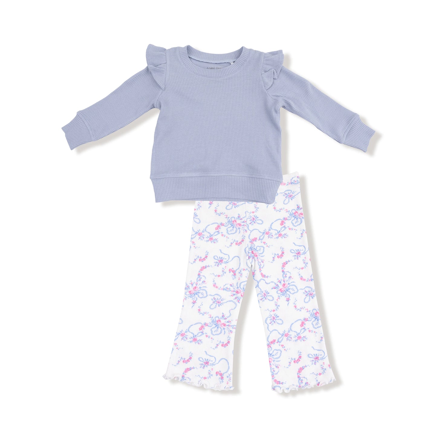 Ribbon Floral Fling Waffle Shirt & Flare Pant