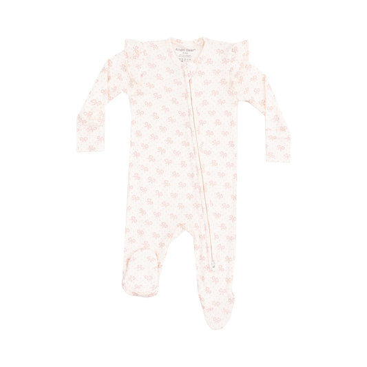 Vintage Mini Bows 2 Way Zipper Footie