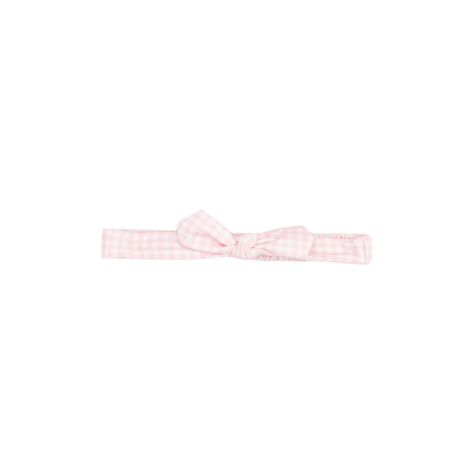 Pink Gingham Knot headband