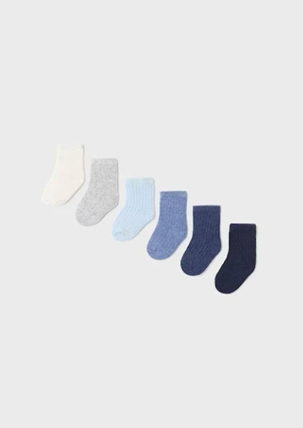 Blue 6 Pack Organic Cotton Socks