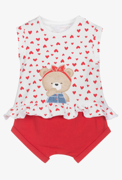 Two Piece Bear Shorts Set