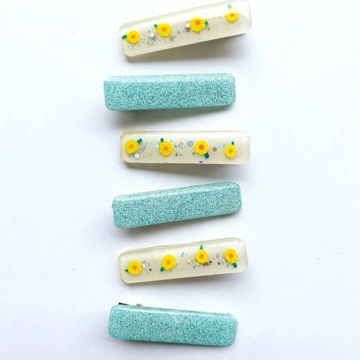 Spring Glitter Hair Clip