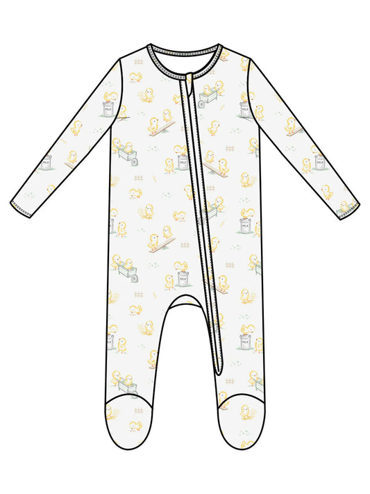 Baby Chicks 2 Way Zipper Footie