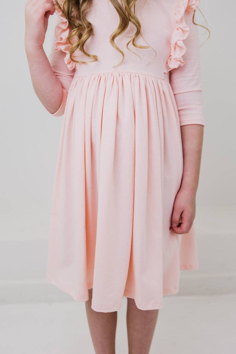 Petal Pink Twirl Ruffle Dress