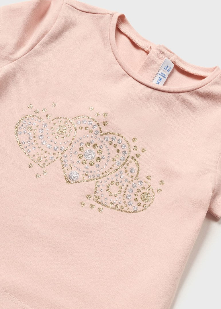 Pink Glitter Heart Tshirt