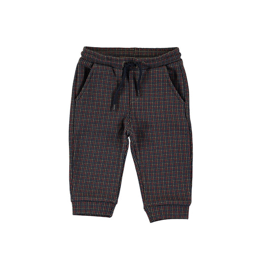 Boys Blue Plaid Joggers
