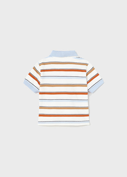 Boys Stripe Blue & Orange Polo Shirt