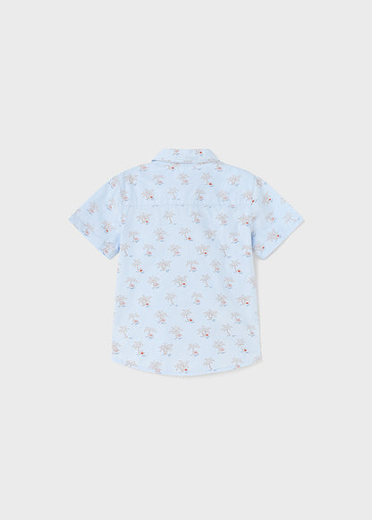 Boy Short Sleeve Palm Print Shirt