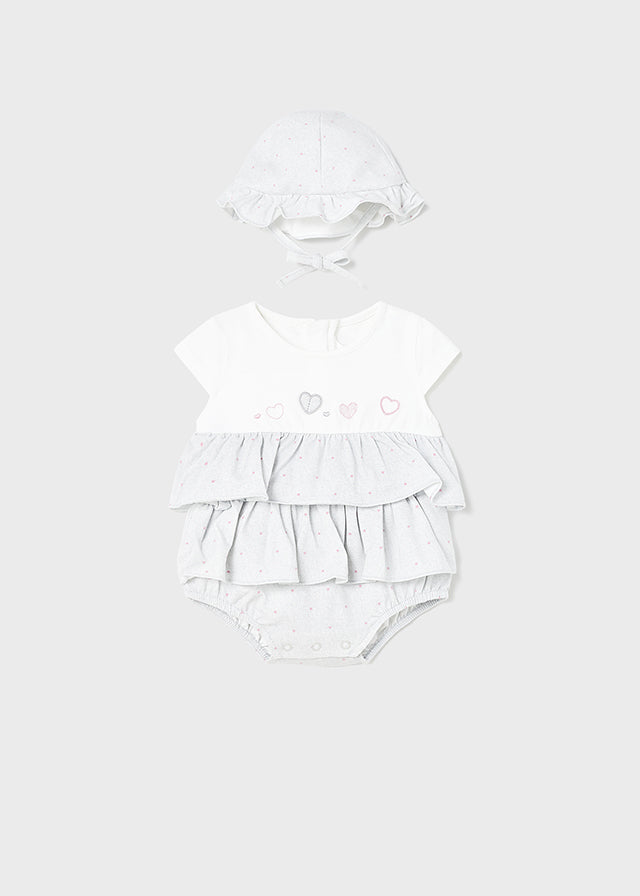 Baby Girl Ruggle Romper & Hat Set