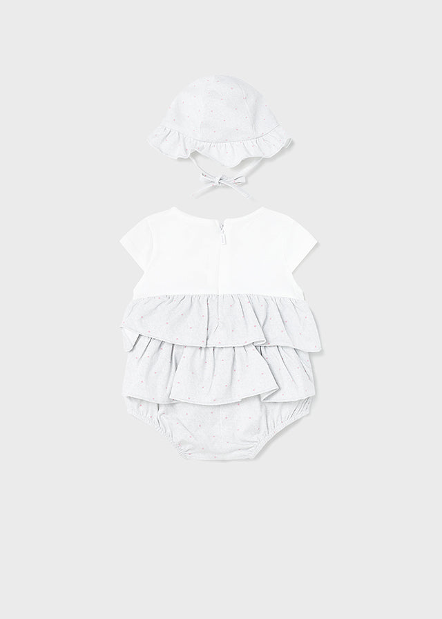 Baby Girl Ruggle Romper & Hat Set