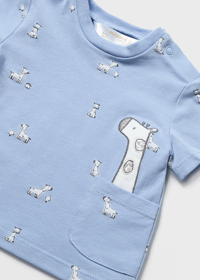 Baby Blue Print Short Set