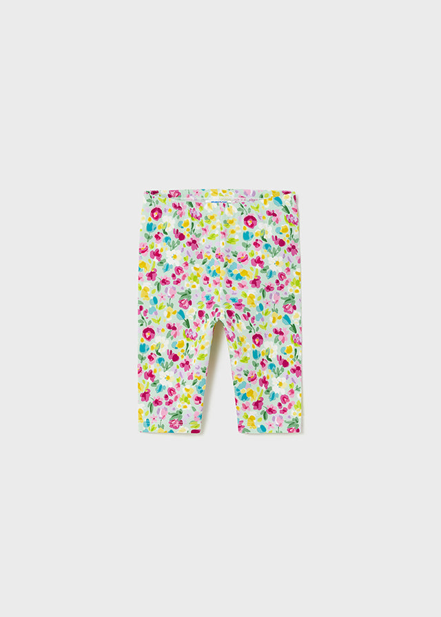 Baby Girl Aqua Floral Leggins