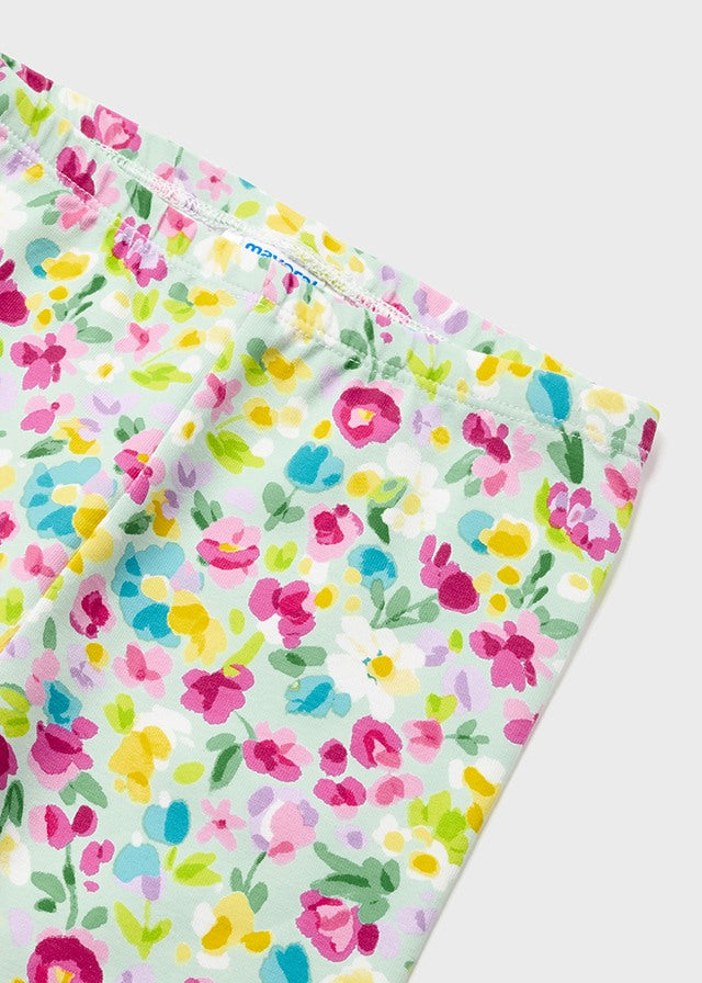 Baby Girl Aqua Floral Leggins