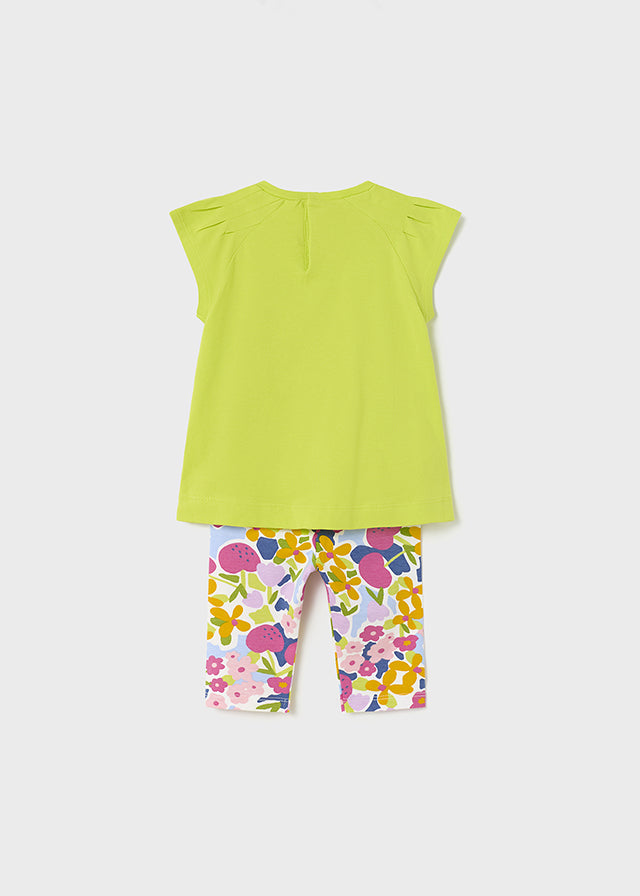 Girl 2 Piece Lime Printed Set