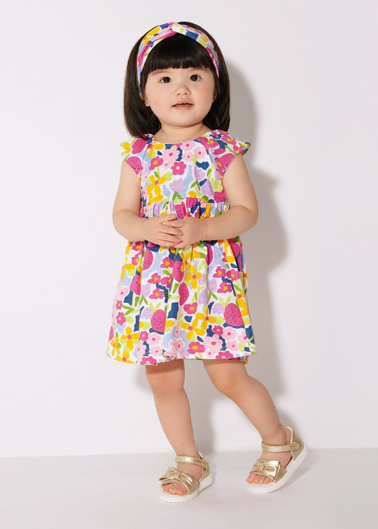 Girls Multi Color Flower Dress