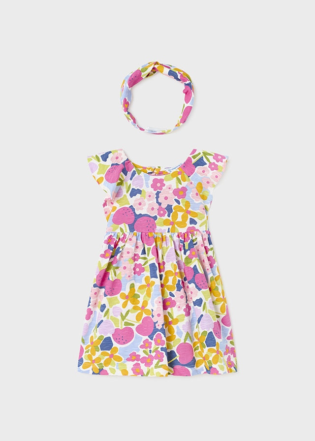 Girls Multi Color Flower Dress