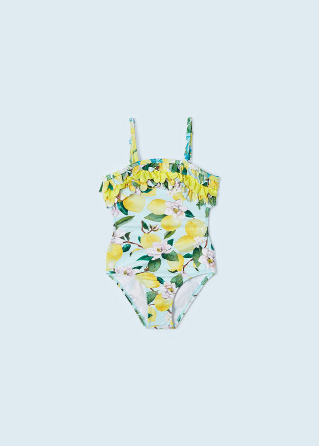 Flowery Print One Piece Swimsuit