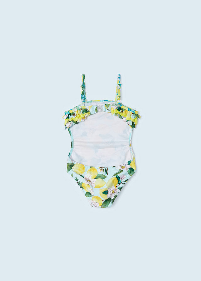 Flowery Print One Piece Swimsuit