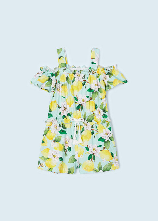 Aquamarine Print Knit Romper