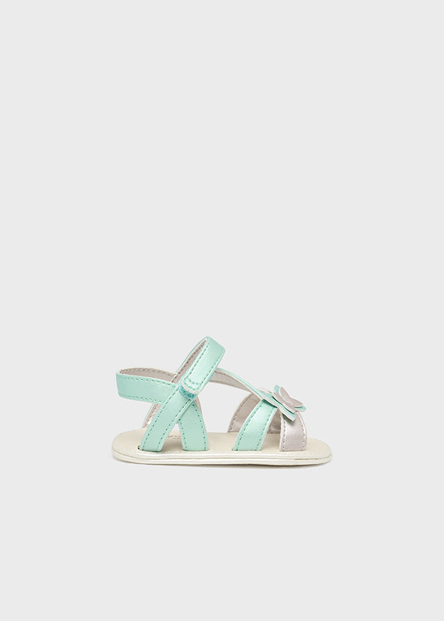 Girls Aqua Velcro Sandals