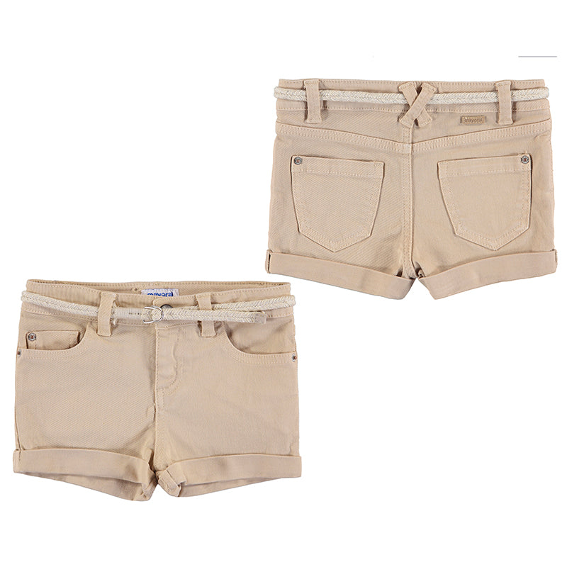 Girls Beige Twill Shorts