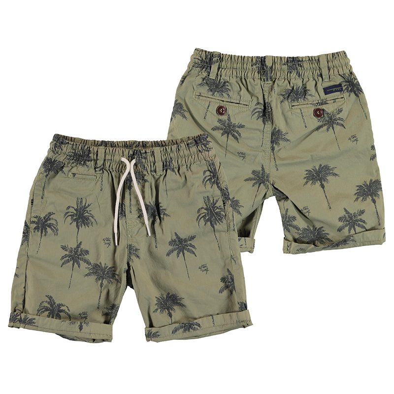Boys Green Printed Shorts
