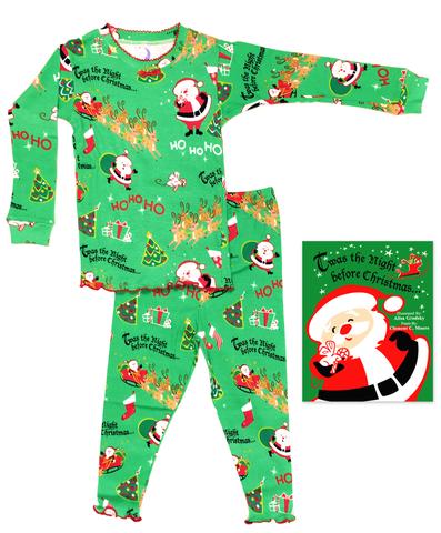 Girl Ho Ho Ho Long John Pajama with Book