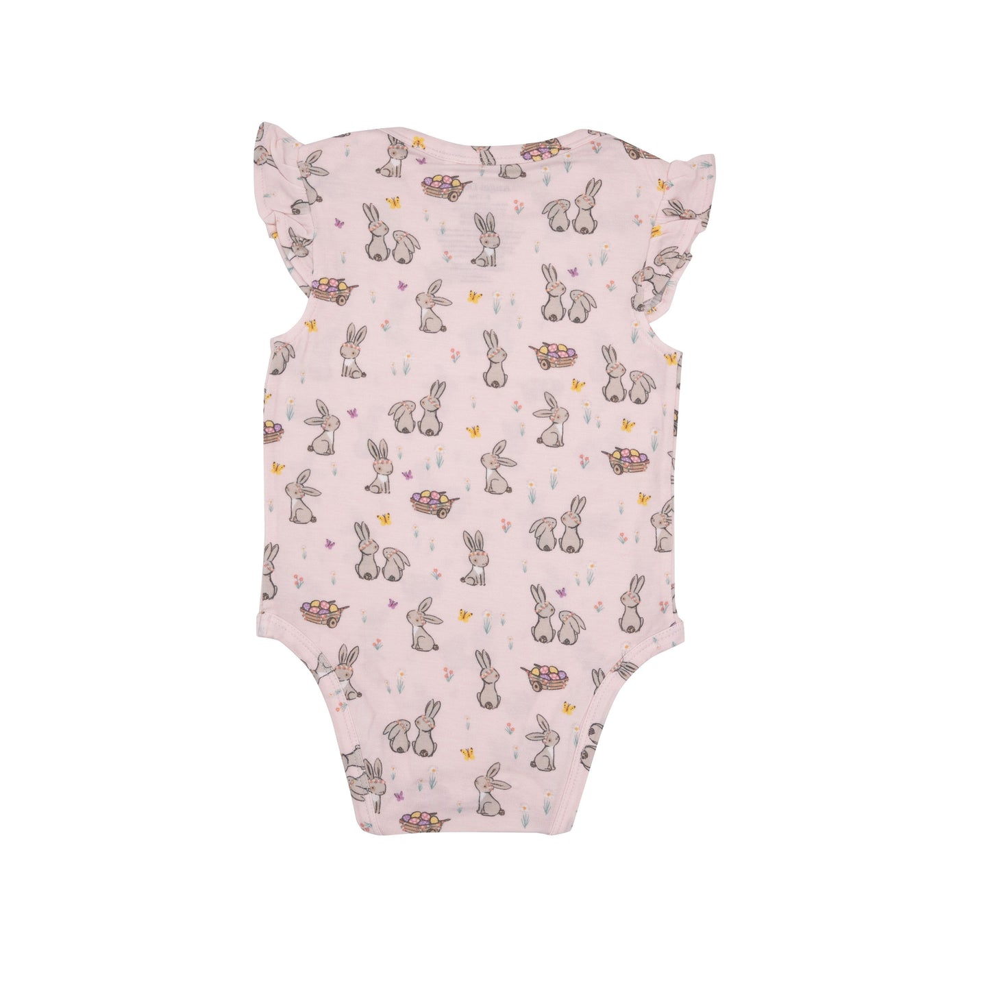 Pink Bunnies Ruffle Sleeve Bodysuit