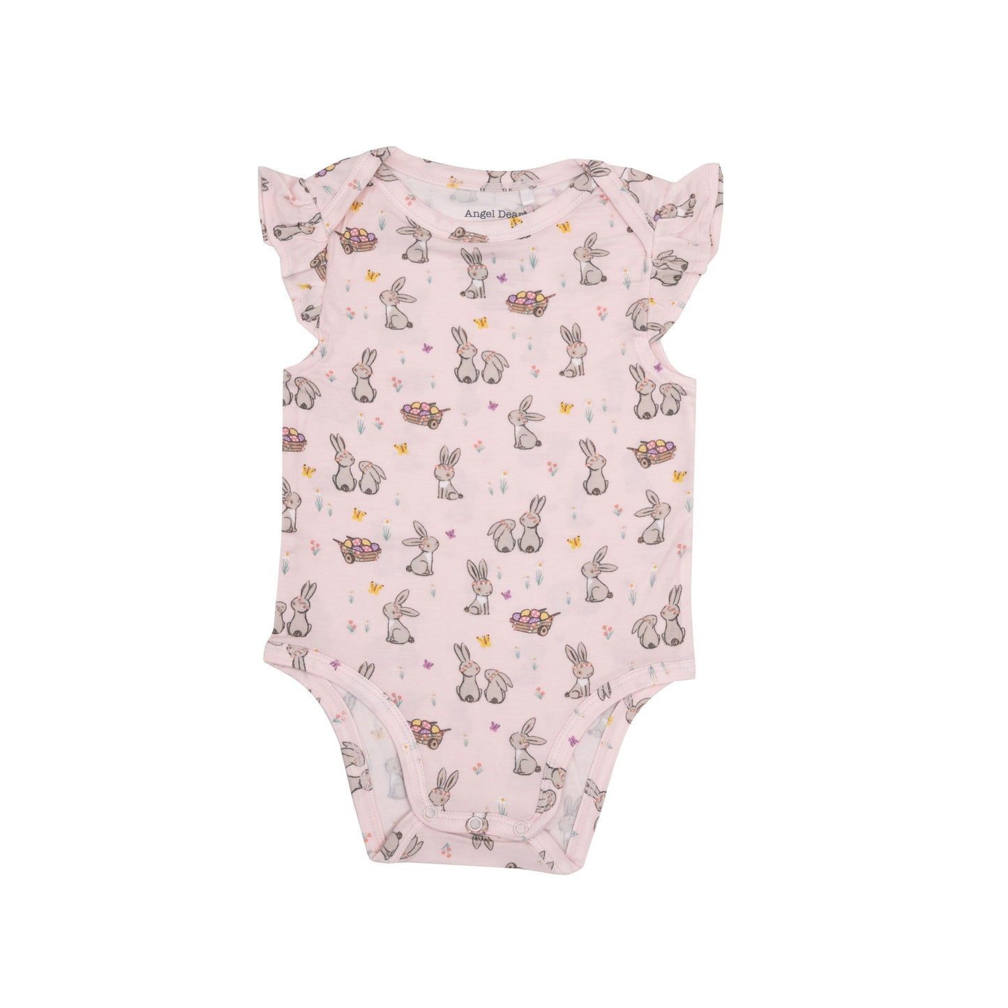 Pink Bunnies Ruffle Sleeve Bodysuit