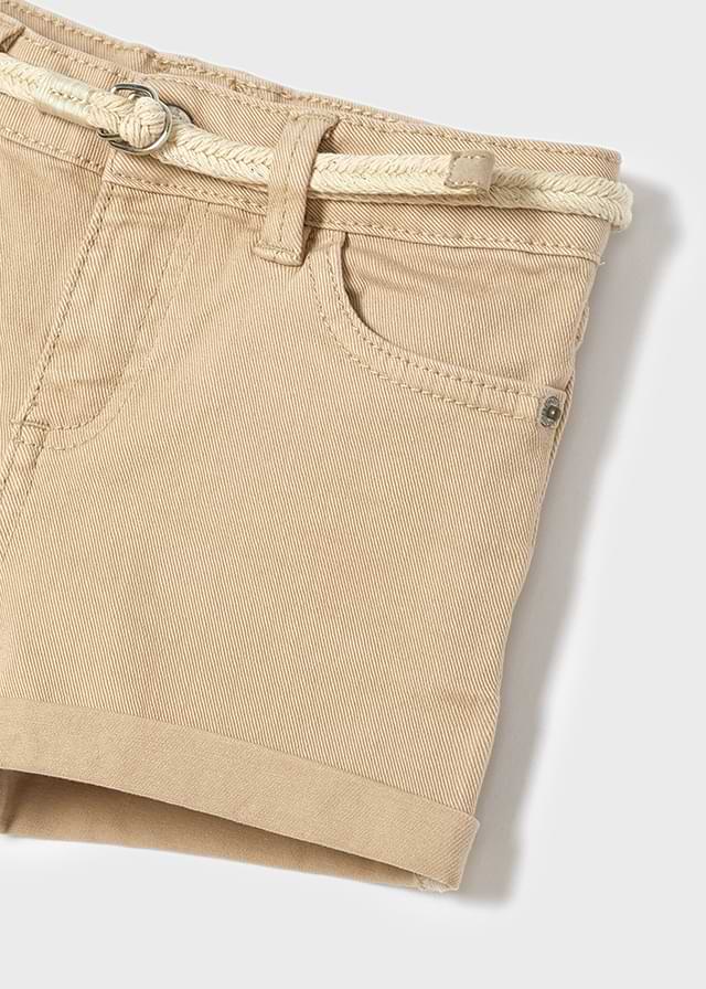 Girls Beige Twill Shorts
