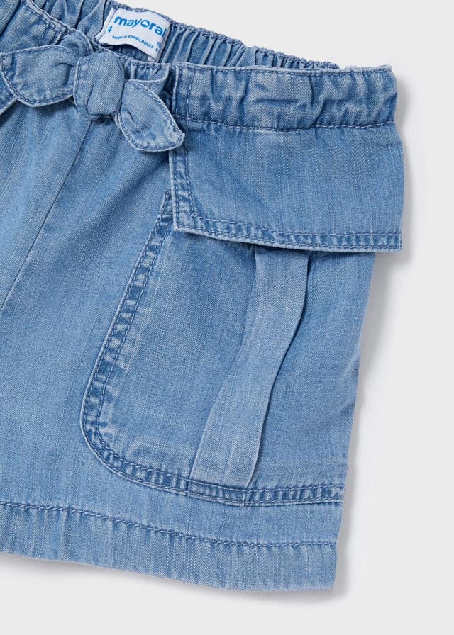 Girls Denim Pocket Shorts