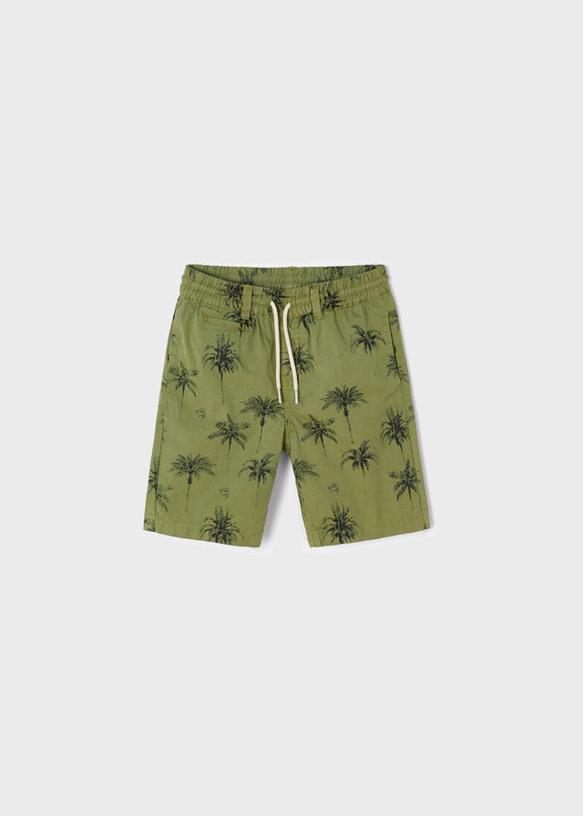 Boys Green Printed Shorts