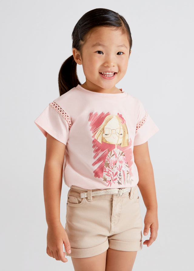 Girls Beige Twill Shorts