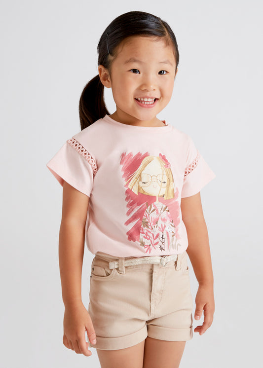 Girls Beige Twill Shorts