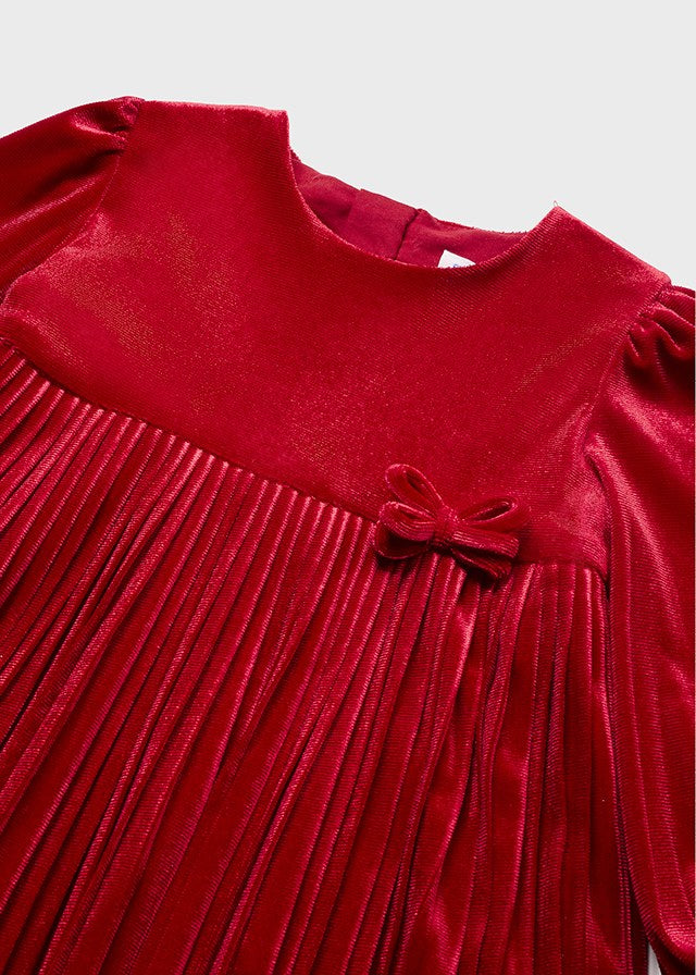 Mayoral Pleated Velvet Dress Mayoral Pleated Velvet Dress