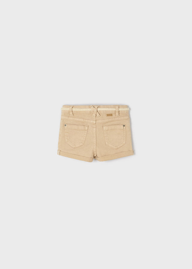 Girls Beige Twill Shorts