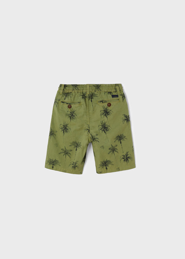 Boys Green Printed Shorts