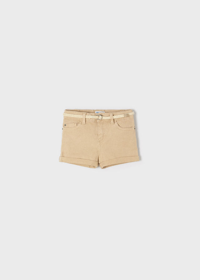 Girls Beige Twill Shorts